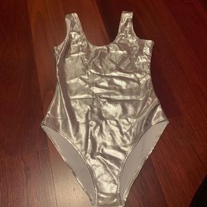 Metallic Silver Bodysuit